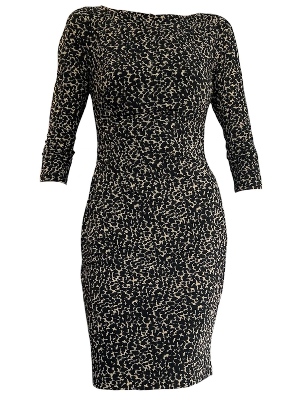 Lauren Ralph Lauren Boatneck Fitted Knee Length Stretch Dress Animal Print